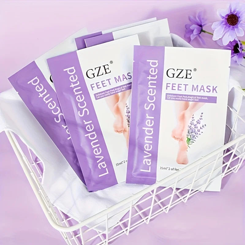 GZE Foot Mask Exfoliating masks for feet, rough and cracked, heels, calluses, dead skin remover