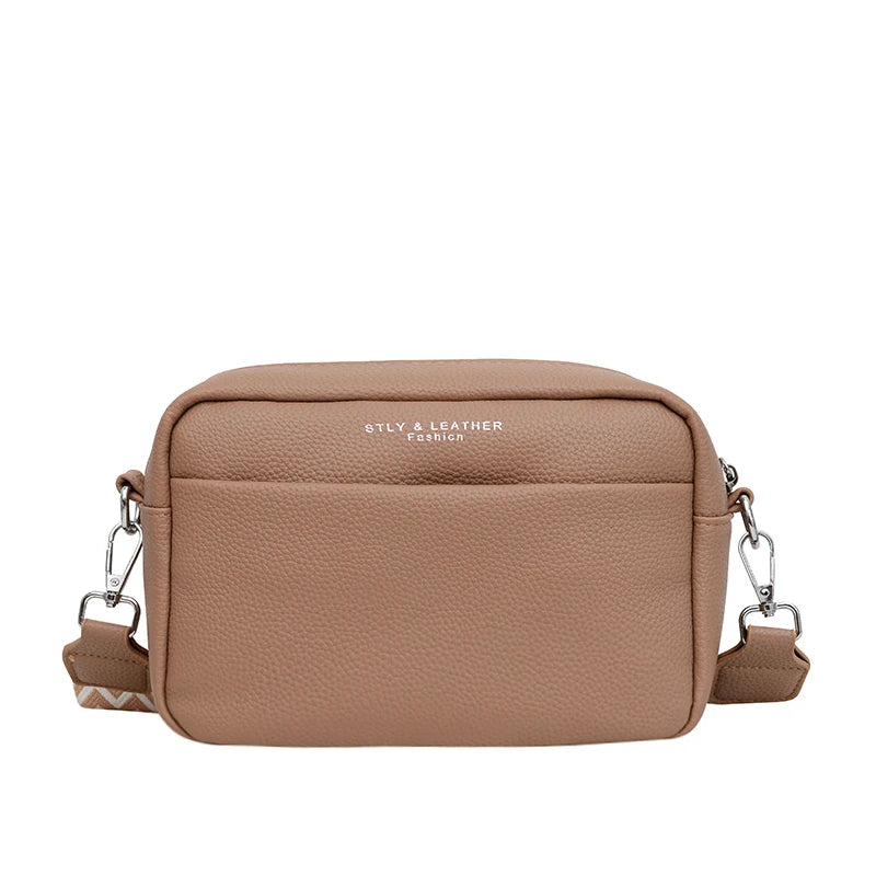 New women's bag wide shoulder strap, casual single shoulder crossbody