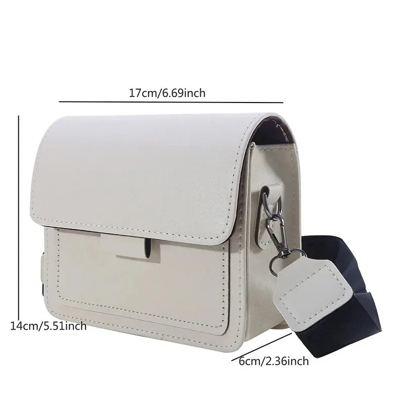 PU leather crossbody bag, small bag with flap