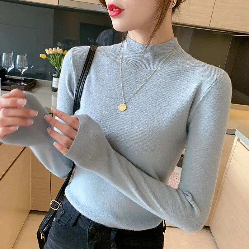 Long sleeve turtleneck sweater