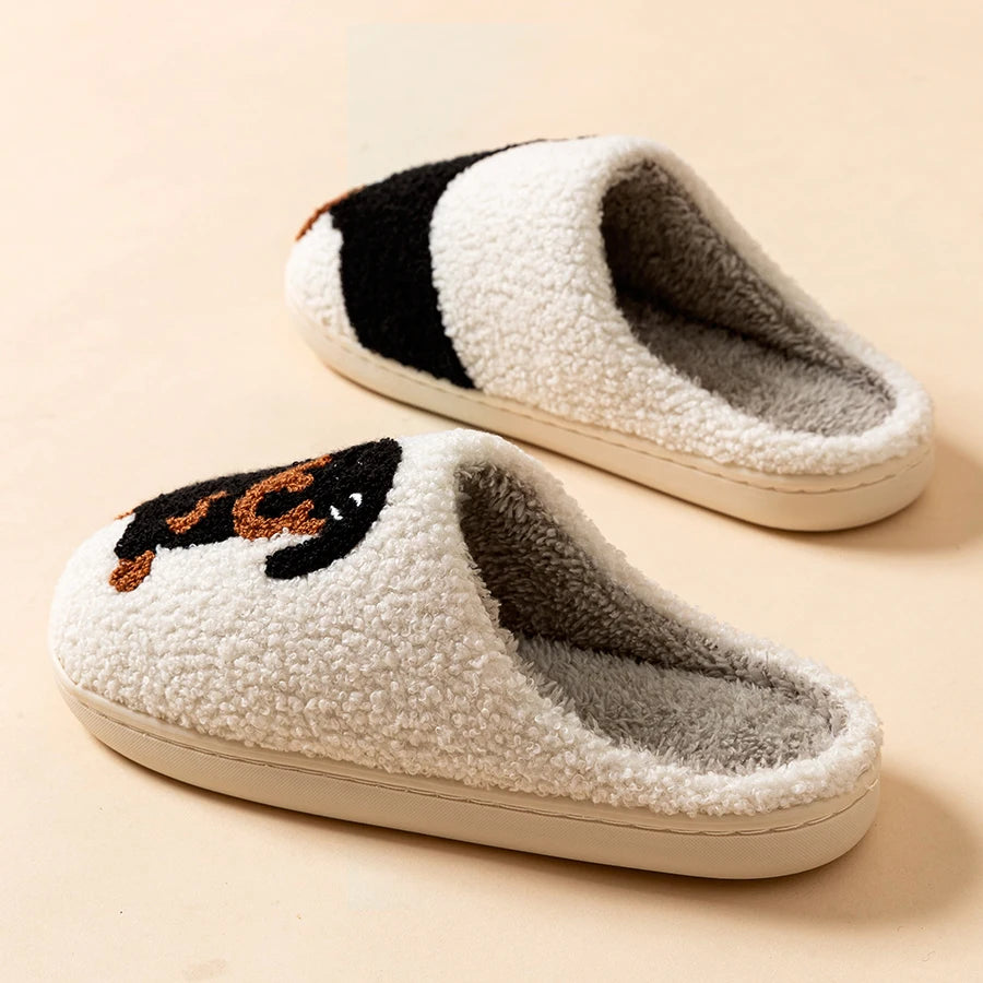 Winter slippers, dog design