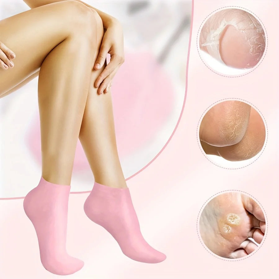 1 Pair Silicone Gel Moisturizing Foot Socks for Dry