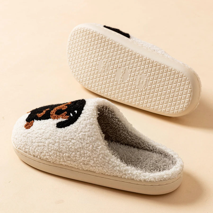 Winter slippers, dog design