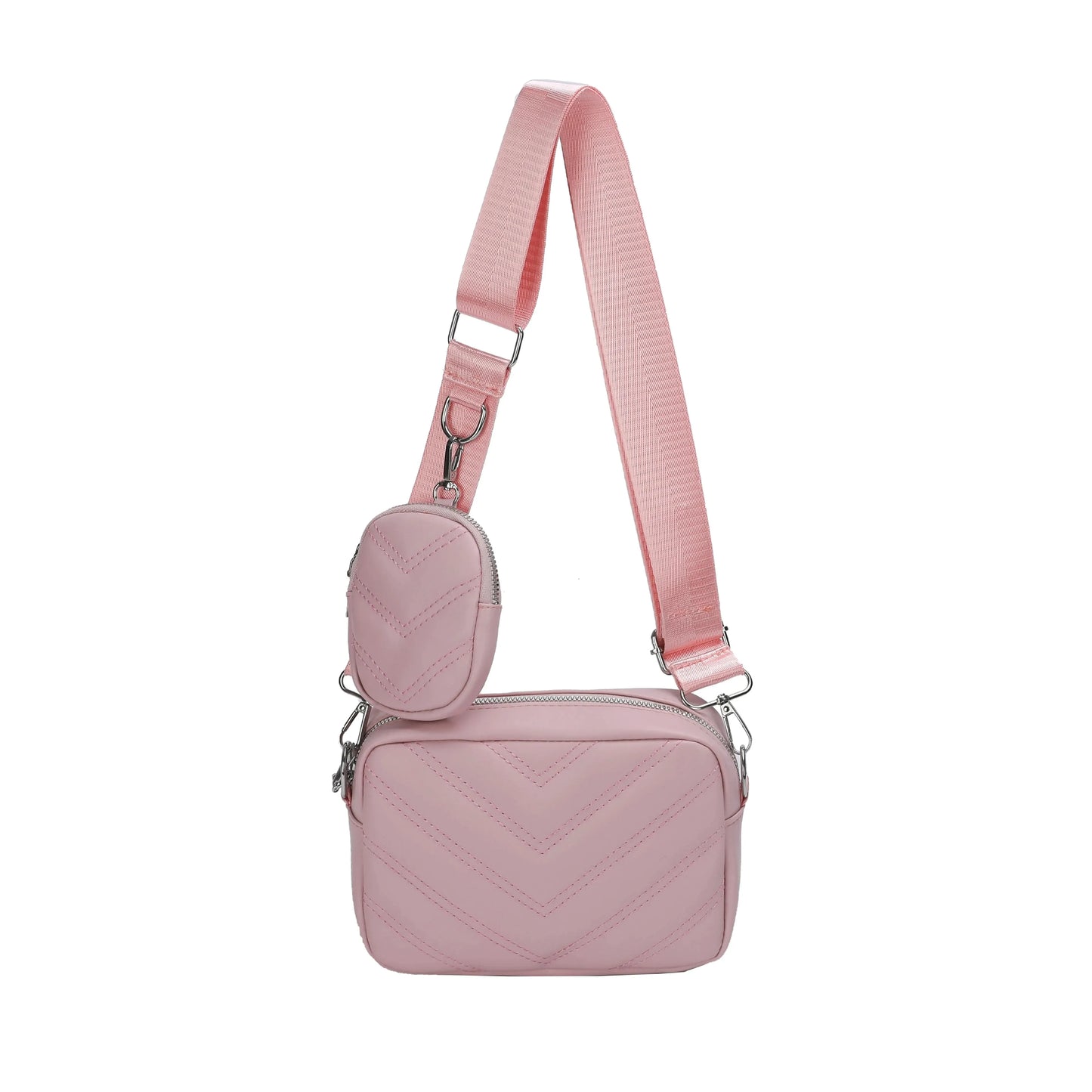 Crossbody bag with wide shoulder strap