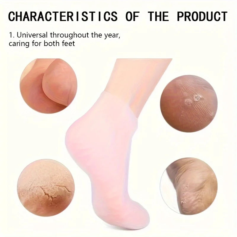 1 Pair Silicone Gel Moisturizing Foot Socks for Dry