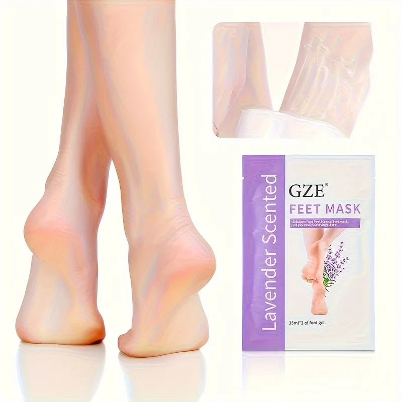 GZE Foot Mask Exfoliating masks for feet, rough and cracked, heels, calluses, dead skin remover