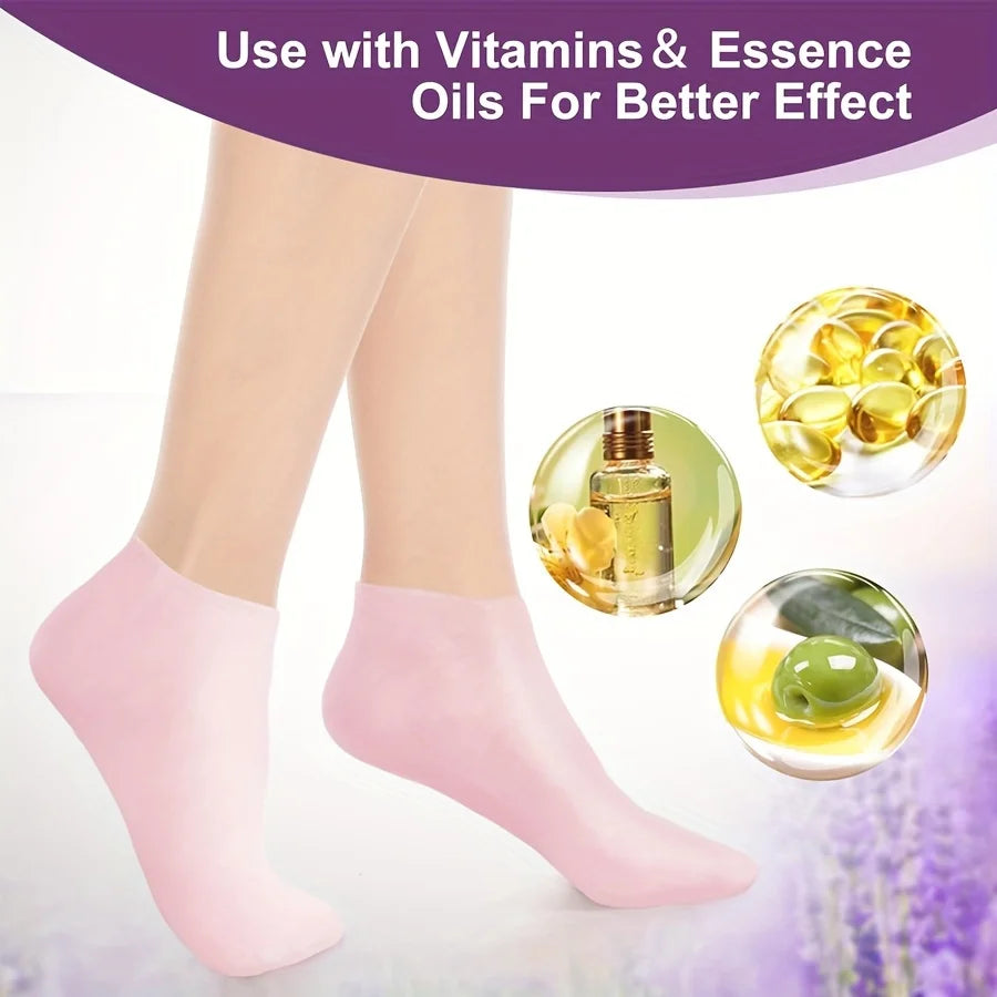 1 Pair Silicone Gel Moisturizing Foot Socks for Dry