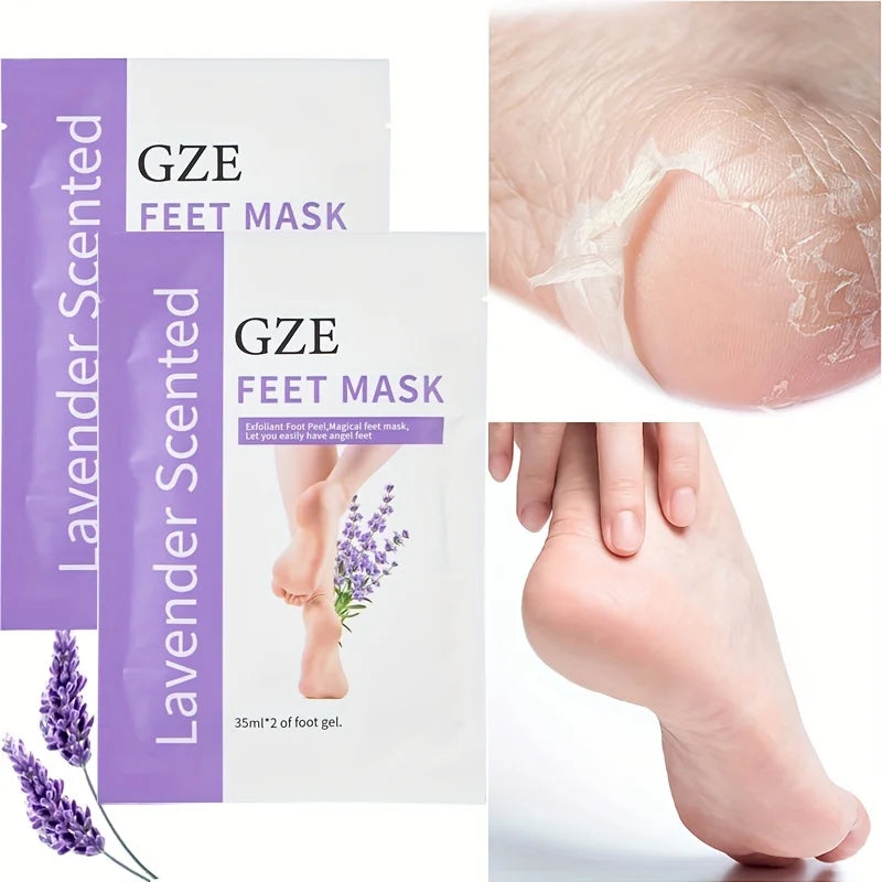 GZE Foot Mask Exfoliating masks for feet, rough and cracked, heels, calluses, dead skin remover