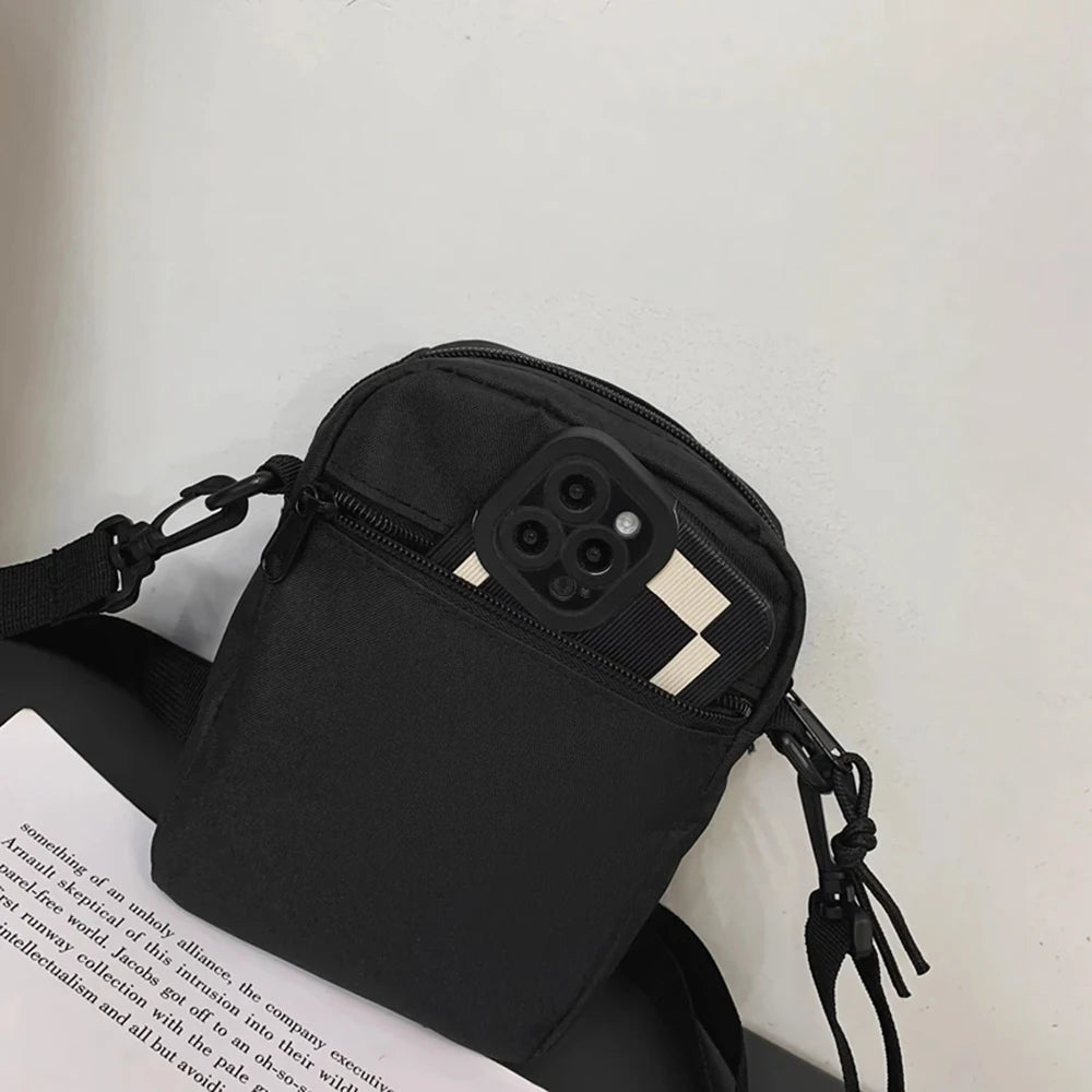 Unisex minimalist functional chest bag, small casual bag with zipper