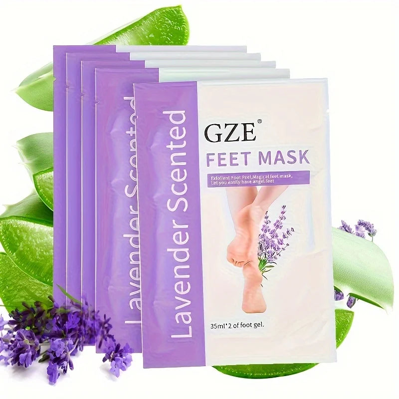 GZE Foot Mask Exfoliating masks for feet, rough and cracked, heels, calluses, dead skin remover