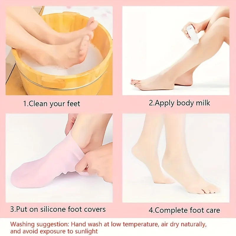 1 Pair Silicone Gel Moisturizing Foot Socks for Dry