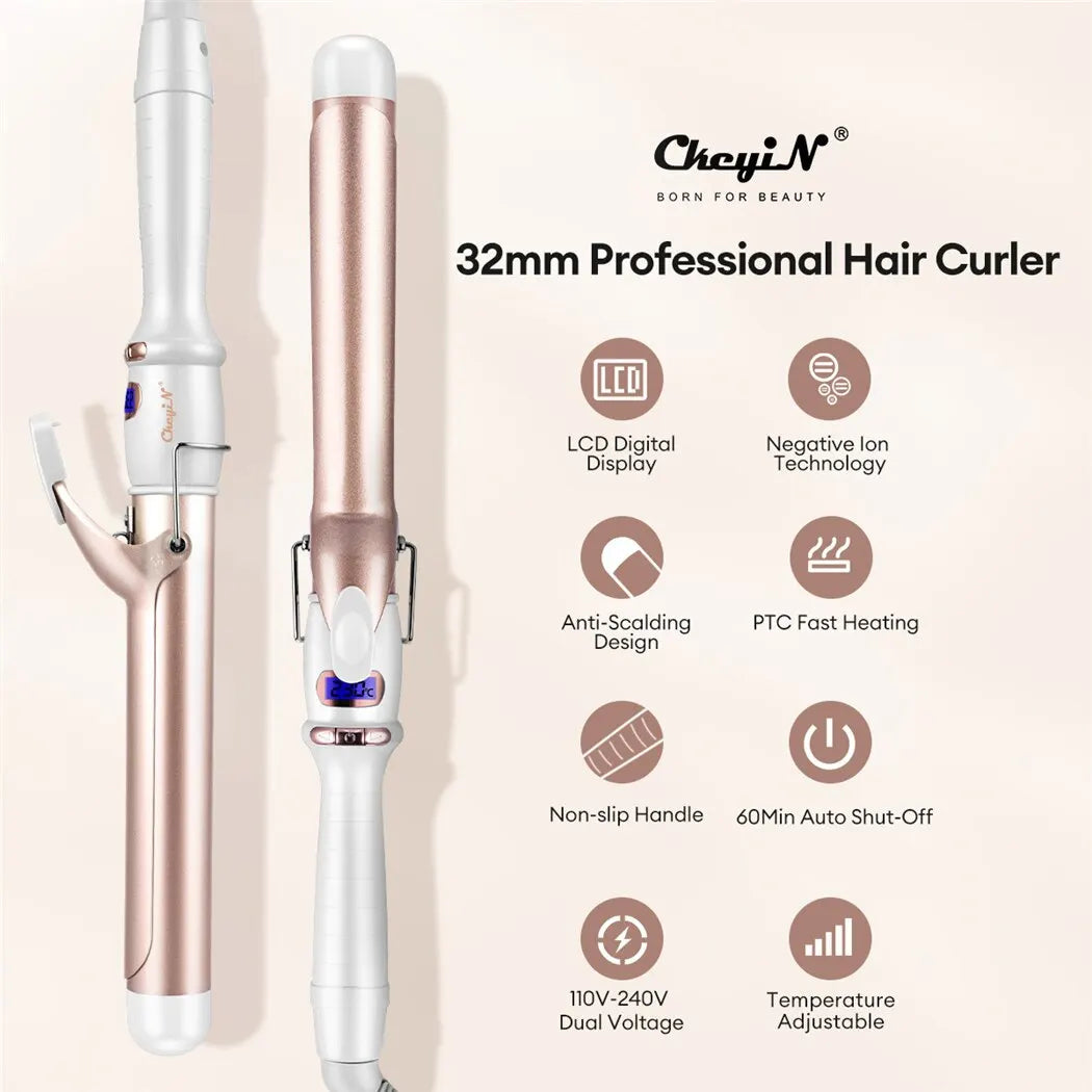 Ckeyin 32mm 38mm electric hair curler ceramic women